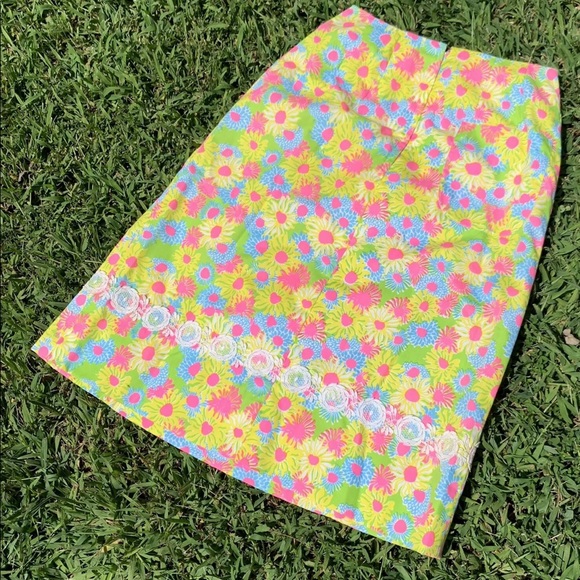 VTG 1960’s Lilly Pulitzer Skirt! 26” Daisy Print - Picture 2 of 5